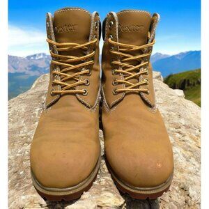 Dexter Waterproof Work Boots Men 7.5 W 8.5 Tan Lace-Up Combat Oil Skid Resistant